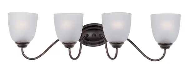 A transitional look that works in a broad range of interiors featuring metal frames finished in either Oiled Rubbed Bronze for the traditional home or Satin Nickel for a more contemporary look. Simple Frost glass shades compliment the overall design. Collection: Stefan Finish: Oil Rubbed Bronze Glass: Frosted Width: 29.75" Height: 8.00" Weight: 5.60 lb Extension from Wall: 8.00" Canopy: 6"x4.25" Number of Bulbs: 4 Maximum Wattage: 60.00 W Bulb Type: A19 Bulb Base: E26 Medium Light Source: Incandescent Dimmable Voltage: 120.00 V Material: Steel, Glass Safety Listing: cULus Safety Rating: Damp Manufacturer Warranty: 1 Spec Sheet Instructions Parts Diagram