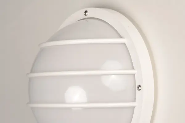 Classic bulkhead style fixtures made of high impact polycarbonate. Unlike the die cast counterparts these fixtures are non-corrosive so works perfect in coastal areas. Available in both integrated LED and E26 socket configurations, these make for a low maintenance and cost effective alternative. Collection: Bulwark Finish: White Glass: Frosted Width: 10.25" Height: 10.25" Length: 5.00" Weight: 1.35 lb Extension from Wall: 5.00" Wire: 8" Canopy: 10.25"x10.25" Number of Bulbs: 1 Maximum Wattage: 60.00 W Bulb Type: A19 Bulb Base: E26 Medium Light Source: Incandescent Dimmable Voltage: 120.00 V Material: Polycarbonate, Aluminum Safety Listing: cETLus Safety Rating: Wet Manufacturer Warranty: 1 Spec Sheet Instructions Parts Diagram - alternate view
