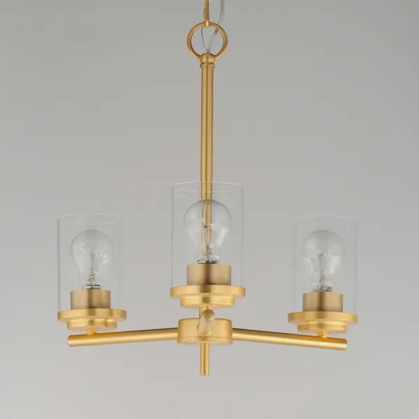 Corona 3-Light Chandelier in Satin Brass - Image 4