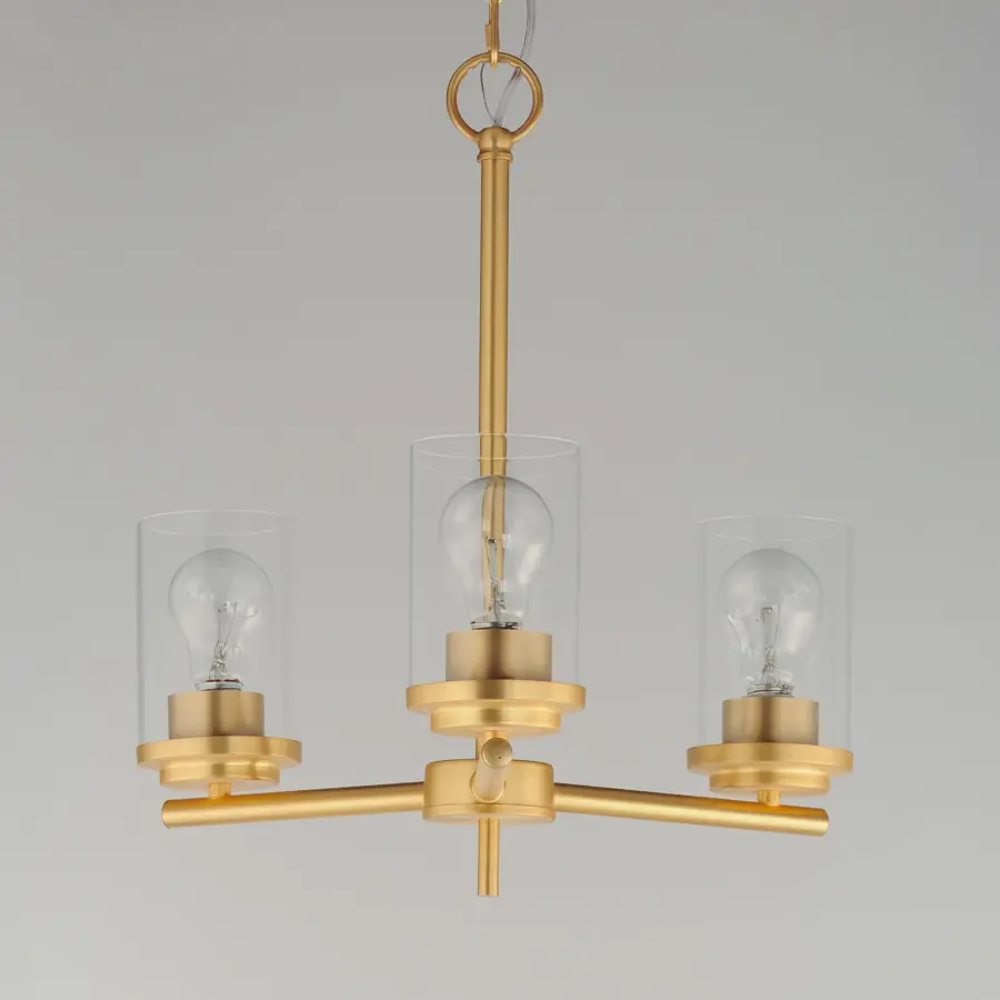 Corona 3-Light Chandelier in Satin Brass - Image 4