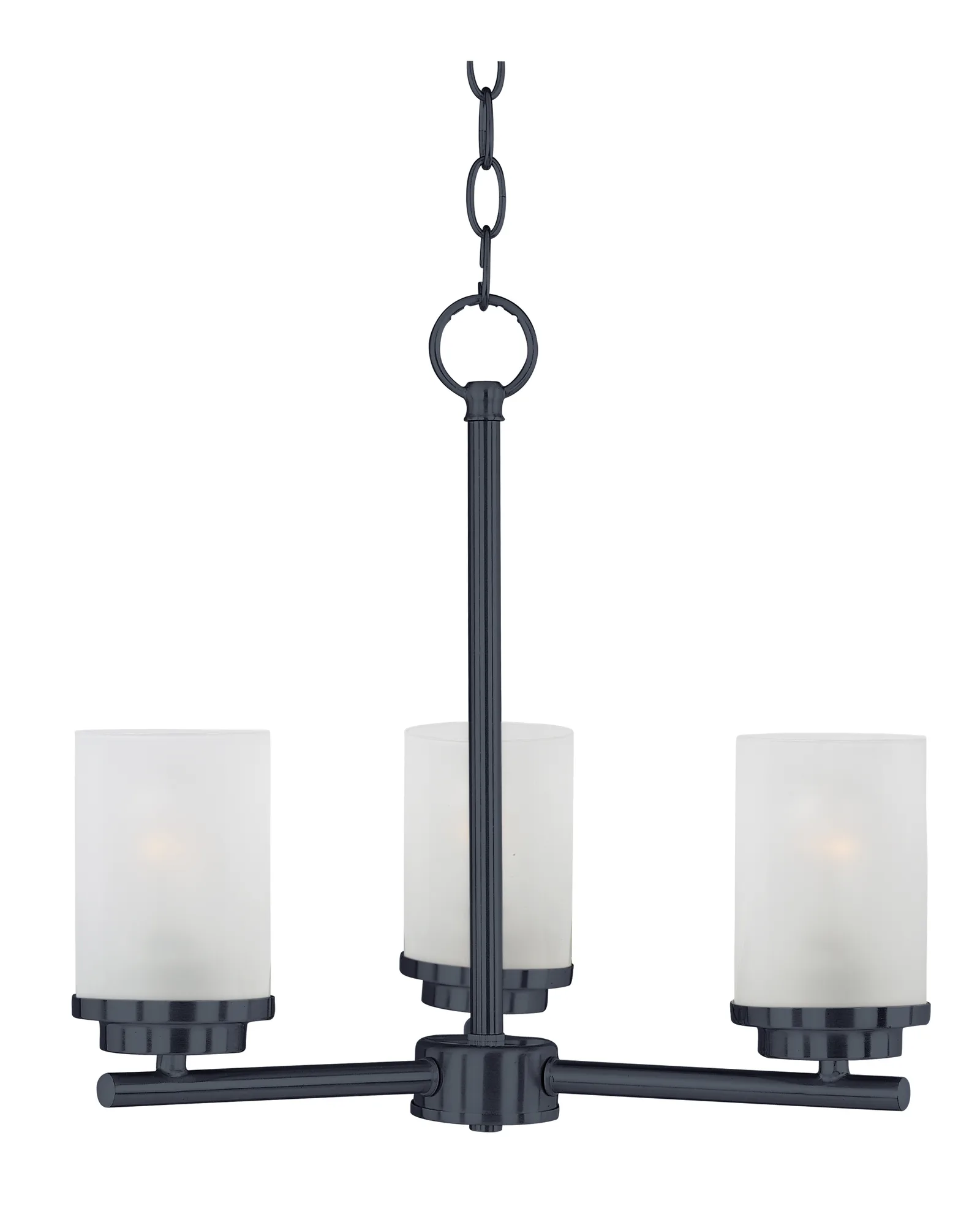 Corona Three Light Chandelier in Black