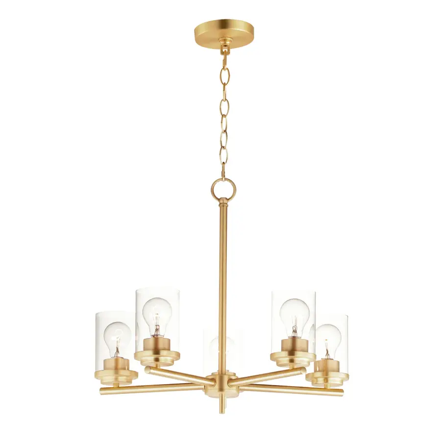 Corona 5-Light Chandelier in Satin Brass - Image 1