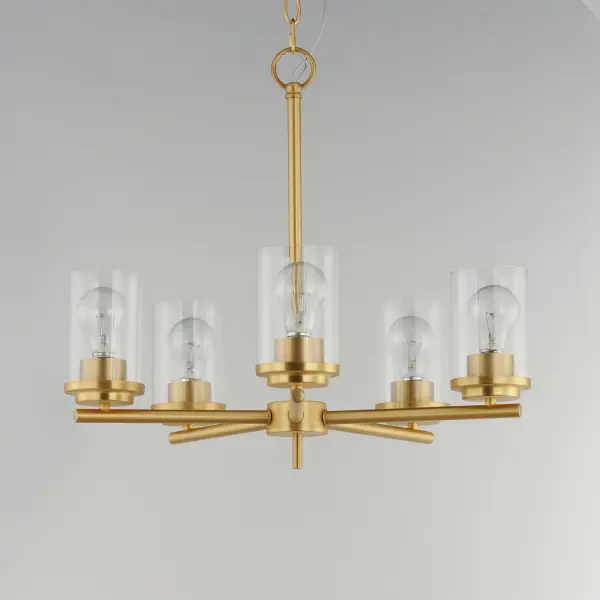 Corona 5-Light Chandelier in Satin Brass - Image 4