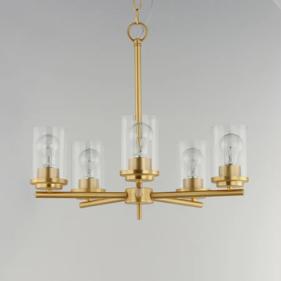 Corona 5-Light Chandelier in Satin Brass - Image 4