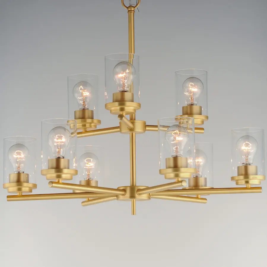 Corona 9-Light Chandelier in Satin Brass - Image 2