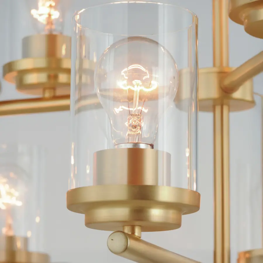 Corona 9-Light Chandelier in Satin Brass - Image 4