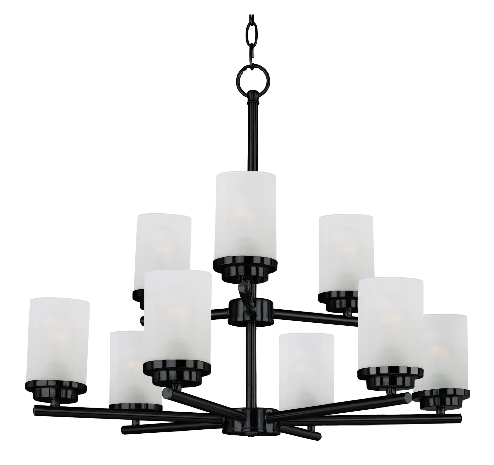 Corona Nine Light Chandelier in Black
