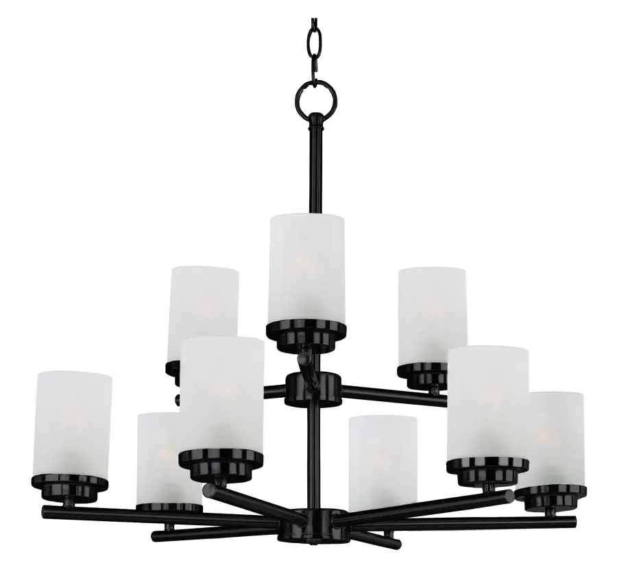 Corona Nine Light Chandelier in Black - Image 1
