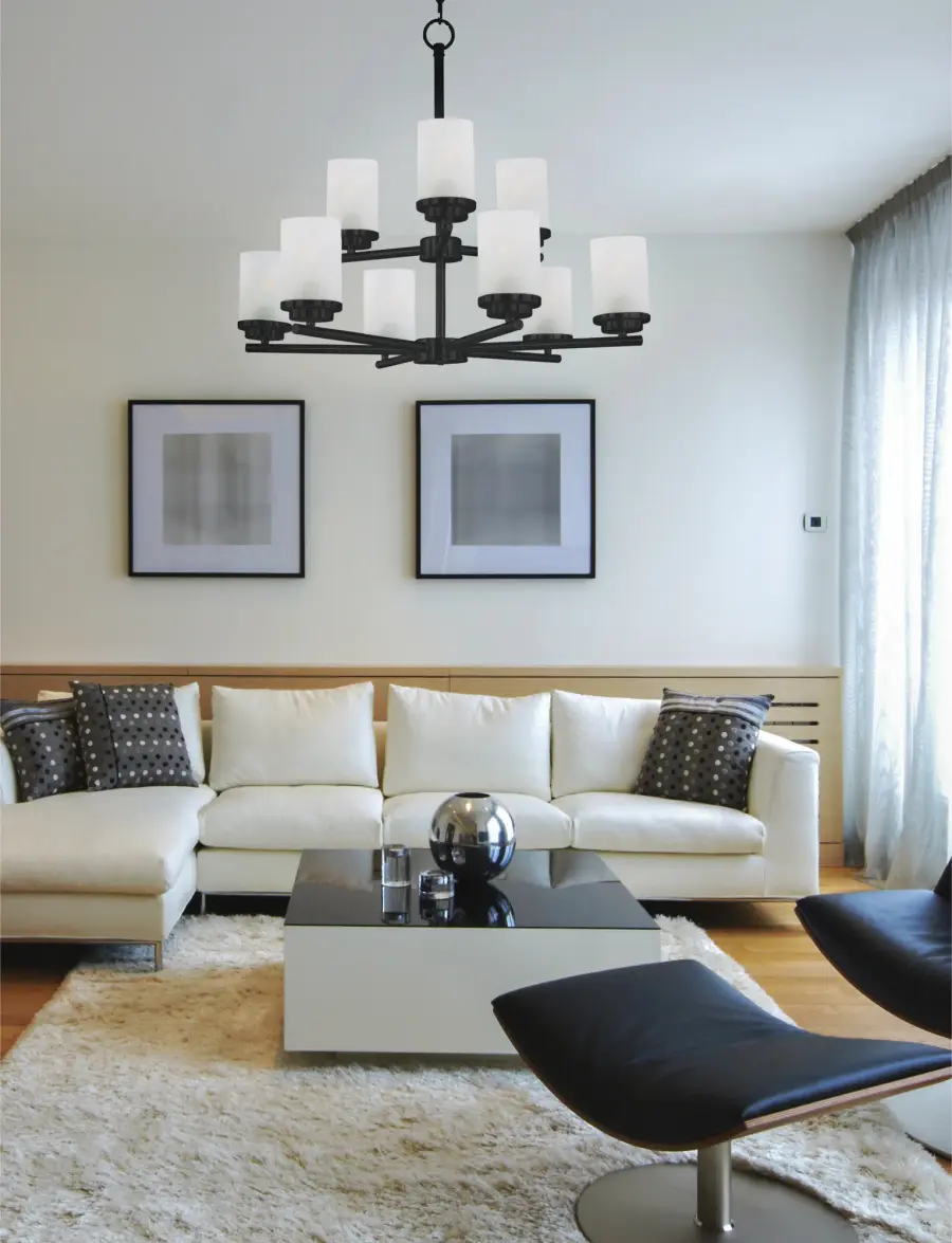 Corona Nine Light Chandelier in Black - Image 2