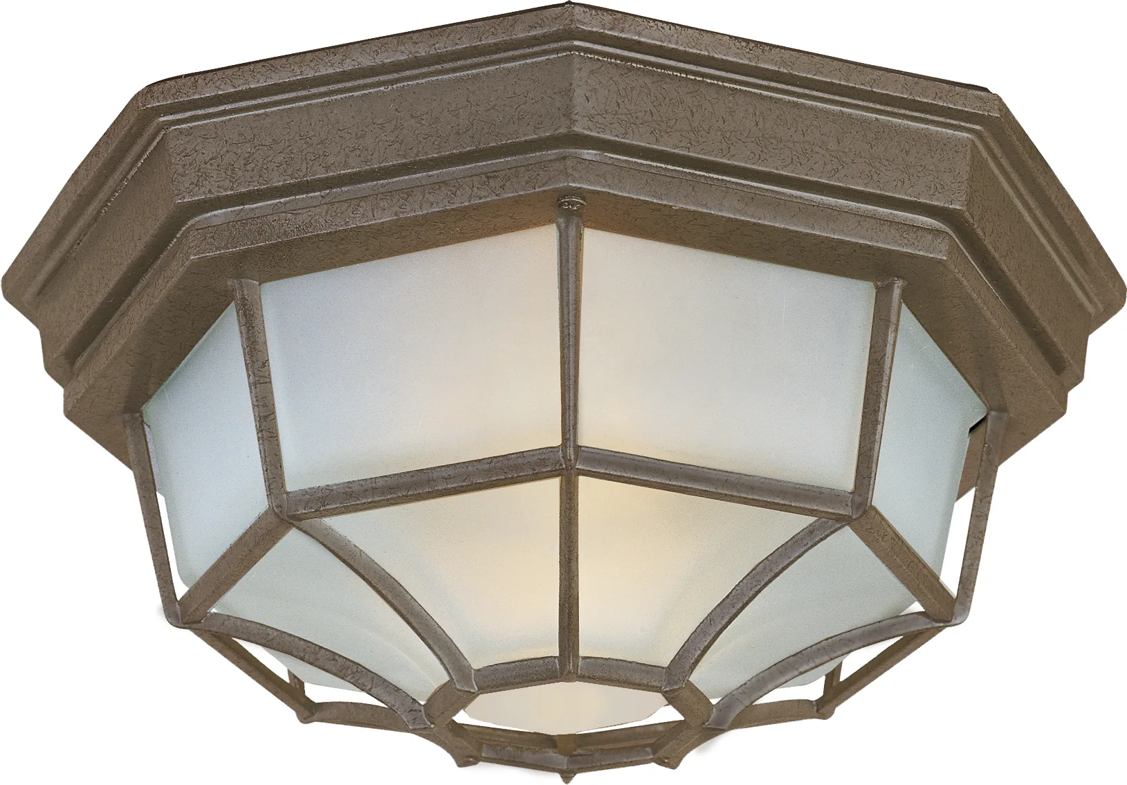 Crown Hill Two Light Outdoor Ceiling Mount in Rust Patina