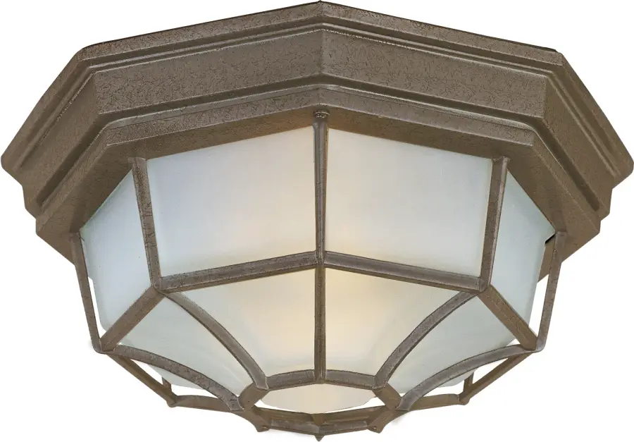 Crown Hill Two Light Outdoor Ceiling Mount in Rust Patina - Image 1