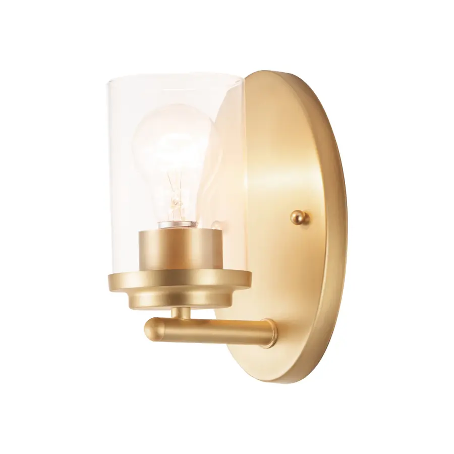 Corona One Light Wall Sconce in Satin Brass - Image 1