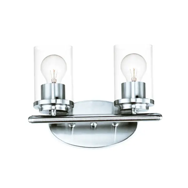 Minimalistic frames in a variety of brilliant finishes with your choice of either frosted or clear glass shades. While its sleek simplicity are modern in design, the Corona perfectly shines in any indoor application or style. Collection: Corona Finish: Polished Chrome Glass: Clear Width: 12.00" Height: 9.00" Weight: 2.10 lb Extension from Wall: 6.00" Wire: 8" Canopy: 8.25"x4.5" Number of Bulbs: 2 Maximum Wattage: 60.00 W Bulb Type: A19 Bulb Base: E26 Medium Light Source: Incandescent Dimmable Voltage: 120.00 V Material: Steel + Glass Safety Listing: cETLus Safety Rating: Damp Manufacturer Warranty: 5 Spec Sheet Instructions