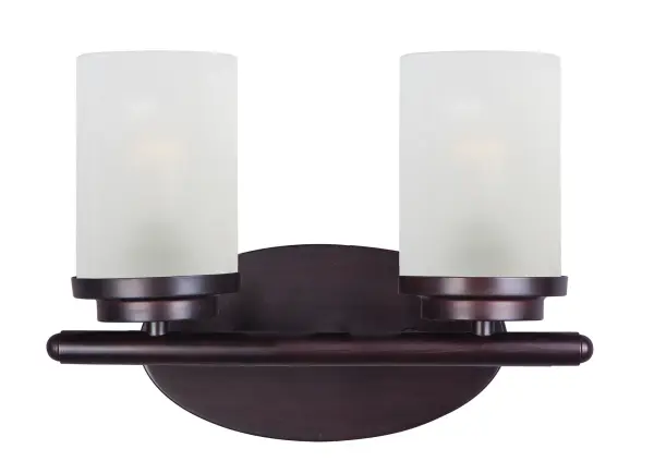 Minimalistic frames in a variety of brilliant finishes with your choice of either frosted or clear glass shades. While its sleek simplicity are modern in design, the Corona perfectly shines in any indoor application or style. Collection: Corona Finish: Oil Rubbed Bronze Glass: Frosted Width: 12.00" Height: 9.00" Weight: 2.10 lb Extension from Wall: 6.00" Wire: 8" Canopy: 8.25"x4.5" Number of Bulbs: 2 Maximum Wattage: 60.00 W Bulb Type: A19 Bulb Base: E26 Medium Light Source: Incandescent Dimmable Voltage: 120.00 V Material: Steel + Glass Safety Listing: cETLus Safety Rating: Damp Manufacturer Warranty: 1 Spec Sheet Instructions Parts Diagram