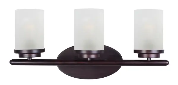 Minimalistic frames in a variety of brilliant finishes with your choice of either frosted or clear glass shades. While its sleek simplicity are modern in design, the Corona perfectly shines in any indoor application or style. Collection: Corona Finish: Oil Rubbed Bronze Glass: Frosted Width: 19.25" Height: 9.00" Weight: 2.90 lb Extension from Wall: 6.00" Wire: 8" Canopy: 4.5"x8.25" Number of Bulbs: 3 Maximum Wattage: 60.00 W Bulb Type: A19 Bulb Base: E26 Medium Light Source: Incandescent Dimmable Voltage: 120.00 V Material: Steel + Glass Safety Listing: cETLus Safety Rating: Damp Manufacturer Warranty: 1 Spec Sheet Instructions Parts Diagram