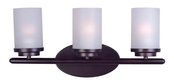Minimalistic frames in a variety of brilliant finishes with your choice of either frosted or clear glass shades. While its sleek simplicity are modern in design, the Corona perfectly shines in any indoor application or style. Collection: Corona Finish: Oil Rubbed Bronze Glass: Frosted Width: 19.25" Height: 9.00" Weight: 2.90 lb Extension from Wall: 6.00" Wire: 8" Canopy: 4.5"x8.25" Number of Bulbs: 3 Maximum Wattage: 60.00 W Bulb Type: A19 Bulb Base: E26 Medium Light Source: Incandescent Dimmable Voltage: 120.00 V Material: Steel + Glass Safety Listing: cETLus Safety Rating: Damp Manufacturer Warranty: 1 Spec Sheet Instructions Parts Diagram - alternate view