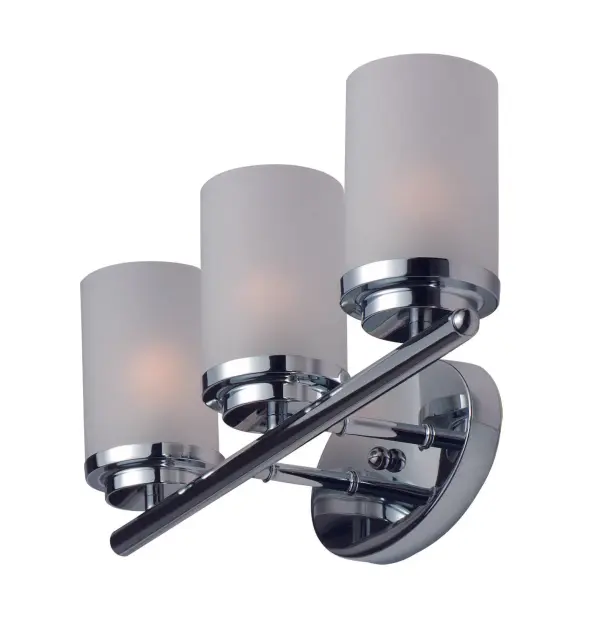 Minimalistic frames in a variety of brilliant finishes with your choice of either frosted or clear glass shades. While its sleek simplicity are modern in design, the Corona perfectly shines in any indoor application or style. Collection: Corona Finish: Polished Chrome Glass: Frosted Width: 19.25" Height: 9.00" Weight: 2.90 lb Extension from Wall: 6.00" Wire: 8" Canopy: 4.5"x8.25" Number of Bulbs: 3 Maximum Wattage: 60.00 W Bulb Type: A19 Bulb Base: E26 Medium Light Source: Incandescent Dimmable Voltage: 120.00 V Material: Steel + Glass Safety Listing: cETLus Safety Rating: Damp Manufacturer Warranty: 1 Spec Sheet Instructions Parts Diagram - alternate view