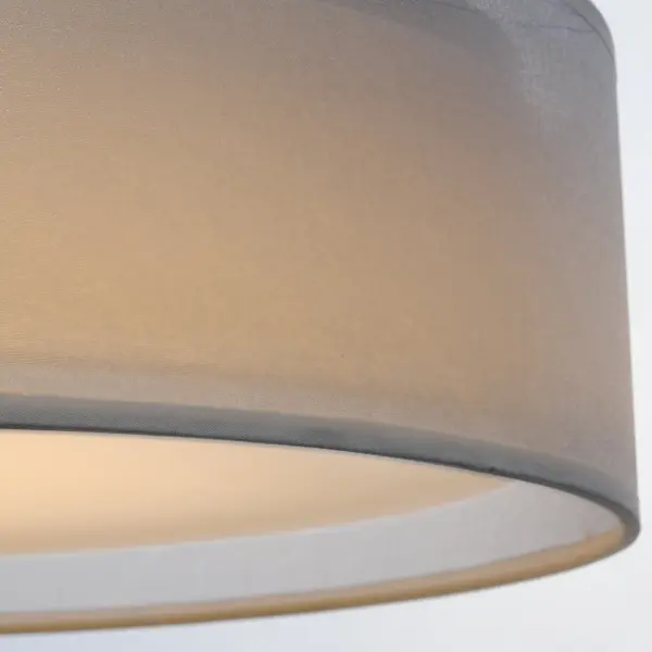 Drum shades in a variety of fabrics and materials are a core lighting offering. Flush mounts, pendants, and ADA sconces are available in options of linen, organza, grasscloth, and sound absorbing grey felt shades. An internal acrylic diffuser, illuminated by an evenly dispersed powerful LED light source, directs light downward and produces an ambient glow inside the outer shade. This lens features a crisp and tidy twist-lock mechanism that eliminates any visible hardware. whether it is put in a residential or commercial context, this collection meets the necessary application needs while adding style to the space. Collection: Prime Width: 20.00" Height: 5.50" Length: 20.00" Weight: 6.31 lb Wire: 6" Canopy: 17.75"x17.75"x1.35" Bulbs Included Number of Bulbs: 5 Maximum Wattage: 6.50 W Bulb Type: PCB Bulb Base: PCB Integrated Light Source: LED Light Output: 2000.00 lm Color Temperature: 3000 K CRI: 90 Rated Average Life: 35000 Voltage: 120.00 V Material: Steel, Acrylic, Fabric Safety Listing: cETLus Safety Rating: Dry LED Manufacturer Warranty: 5 Spec Sheet Instructions Parts Diagram - alternate view