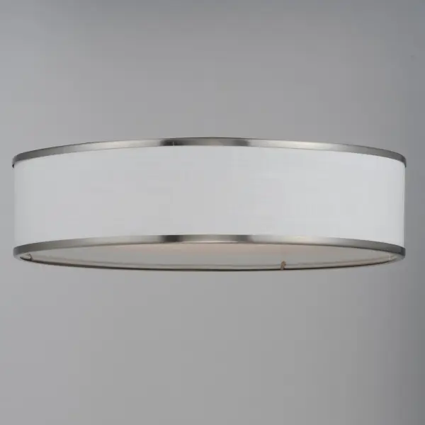Drum shades in a variety of fabrics and materials are a core lighting offering. Flush mounts, pendants, and ADA sconces are available in options of linen, organza, grasscloth, and sound absorbing grey felt shades. An internal acrylic diffuser, illuminated by an evenly dispersed powerful LED light source, directs light downward and produces an ambient glow inside the outer shade. This lens features a crisp and tidy twist-lock mechanism that eliminates any visible hardware. whether it is put in a residential or commercial context, this collection meets the necessary application needs while adding style to the space. - alternate view
