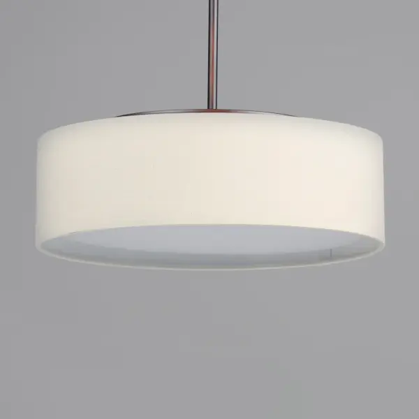 Drum shades in a variety of fabrics and materials are a core lighting offering. Flush mounts, pendants, and ADA sconces are available in options of linen, organza, grasscloth, and sound absorbing grey felt shades. An internal acrylic diffuser, illuminated by an evenly dispersed powerful LED light source, directs light downward and produces an ambient glow inside the outer shade. This lens features a crisp and tidy twist-lock mechanism that eliminates any visible hardware. whether it is put in a residential or commercial context, this collection meets the necessary application needs while adding style to the space. Collection: Prime Finish: Oil Rubbed Bronze Width: 20.00" Height: 6.50" Length: 20.00" Weight: 8.84 lb Wire: 120" Canopy: 4.75"x4.75"x0.75" Bulbs Included Number of Bulbs: 5 Maximum Wattage: 6.50 W Bulb Type: LED Bulb Base: PCB Integrated Light Source: LED Light Output: 2275.00 lm Color Temperature: 3000 K CRI: 90 Rated Average Life: 35000 Voltage: 120.00 V Material: Steel, Acrylic, Fabric Safety Listing: cETLus Safety Rating: Dry LED Manufacturer Warranty: 5 Spec Sheet Instructions Parts Diagram - alternate view