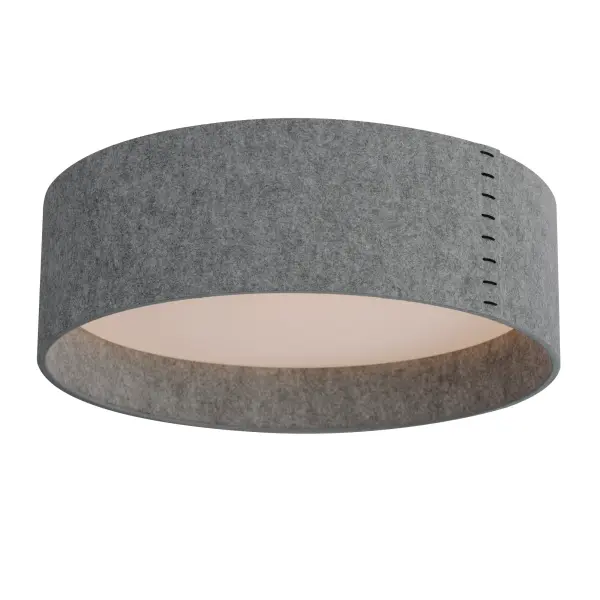 Drum shades in a variety of fabrics and materials are a core lighting offering. Flush mounts, pendants, and ADA sconces are available in options of linen, organza, grasscloth, and sound absorbing grey felt shades. An internal acrylic diffuser, illuminated by an evenly dispersed powerful LED light source, directs light downward and produces an ambient glow inside the outer shade. This lens features a crisp and tidy twist-lock mechanism that eliminates any visible hardware. whether it is put in a residential or commercial context, this collection meets the necessary application needs while adding style to the space. Collection: Prime Width: 25.00" Height: 5.50" Length: 25.00" Weight: 6.66 lb Wire: 8" Canopy: 22.75"x22.75"x1.25" Bulbs Included Number of Bulbs: 1 Maximum Wattage: 45.00 W Bulb Type: LED Bulb Base: Integrated Light Source: LED Light Output: 1880.00 lm Color Temperature: 3000 K CRI: 90 Rated Average Life: 35000 Voltage: 120.00 V Material: Steel, Acrylic, Fabric Safety Listing: cETLus Safety Rating: Dry LED Spec Sheet Instructions