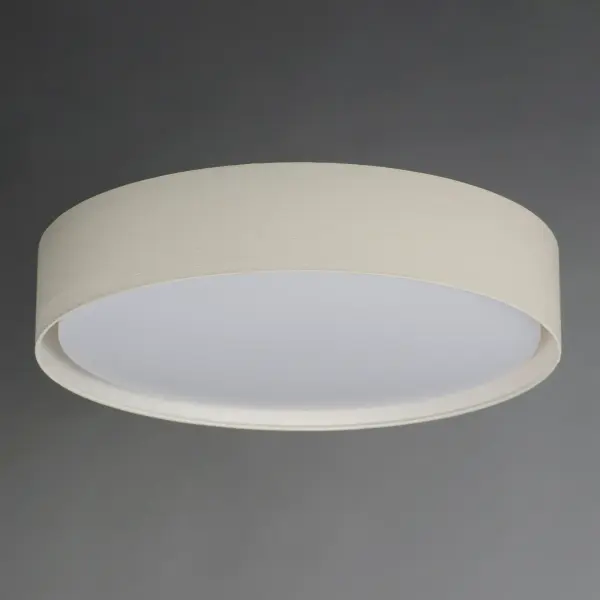 Drum shades in a variety of fabrics and materials are a core lighting offering. Flush mounts, pendants, and ADA sconces are available in options of linen, organza, grasscloth, and sound absorbing grey felt shades. An internal acrylic diffuser, illuminated by an evenly dispersed powerful LED light source, directs light downward and produces an ambient glow inside the outer shade. This lens features a crisp and tidy twist-lock mechanism that eliminates any visible hardware. whether it is put in a residential or commercial context, this collection meets the necessary application needs while adding style to the space. Collection: Prime Width: 25.00" Height: 5.50" Length: 25.00" Weight: 6.66 lb Wire: 8" Bulbs Included Number of Bulbs: 1 Maximum Wattage: 45.00 W Bulb Type: LED Bulb Base: Integrated Light Source: LED Light Output: 1880.00 lm Color Temperature: 3000 K CRI: 90 Rated Average Life: 35000 Voltage: 120.00 V Material: Steel, Acrylic, Fabric Safety Listing: cETLus Safety Rating: Dry LED Spec Sheet Instructions - alternate view