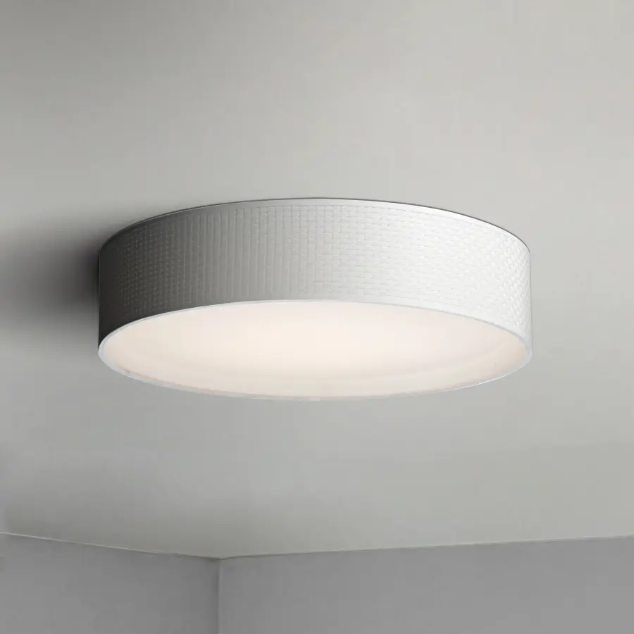 Prime LED Flush Mount - 25" White Fabric Drum - Image 2