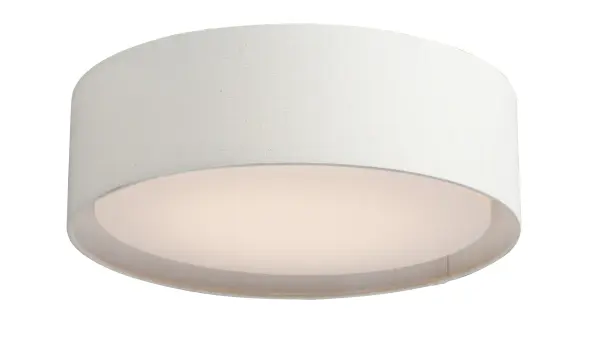 Drum shades in a variety of fabrics and materials are a core lighting offering. Flush mounts, pendants, and ADA sconces are available in options of linen, organza, grasscloth, and sound absorbing grey felt shades. An internal acrylic diffuser, illuminated by an evenly dispersed powerful LED light source, directs light downward and produces an ambient glow inside the outer shade. This lens features a crisp and tidy twist-lock mechanism that eliminates any visible hardware. whether it is put in a residential or commercial context, this collection meets the necessary application needs while adding style to the space. Collection: Prime Width: 16.00" Height: 6.00" Length: 16.00" Weight: 4.45 lb Wire: 8" Canopy: 13.75"x13.75"x1.25" Bulbs Included Number of Bulbs: 1 Maximum Wattage: 18.00 W Bulb Type: PCB Bulb Base: PCB Integrated Light Source: LED Light Output: 1200.00 lm Color Temperature: 3000 K CRI: 90 Rated Average Life: 50000 Voltage: 120.00 V Material: Steel, Acrylic, Fabric Safety Listing: cETLus Safety Rating: Dry LED Manufacturer Warranty: 5 Spec Sheet Instructions Parts Diagram
