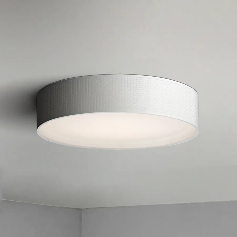 Prime LED Flush Mount - 25" White Fabric Drum - Image 2