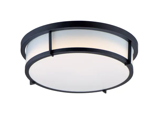 A steel framed acrylic shade transitional flush mount available in a variety of finishes and sizes. Featuring easy accessibility to the shade after installation, the locking mechanism that shade's frame rests on top of making removal quick for keeping clean and replacing lamps over its lifetime. For those who prefer not to re-lamp, an LED option enhances the fixture by evenly dispersing the light across the shade, and it includes additional options made for light commercial applications. This includes an emergency backup battery and range voltage inputs. Available in your choice of Satin Nickel, Satin Brass, and Black and two shade sizes.