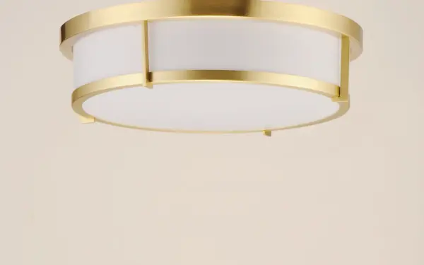 A steel framed acrylic shade transitional flush mount available in a variety of finishes and sizes. Featuring easy accessibility to the shade after installation, the locking mechanism that shade's frame rests on top of making removal quick for keeping clean and replacing lamps over its lifetime. For those who prefer not to re-lamp, an LED option enhances the fixture by evenly dispersing the light across the shade, and it includes additional options made for light commercial applications. This includes an emergency backup battery and range voltage inputs. Available in your choice of Satin Nickel, Satin Brass, and Black and two shade sizes. Collection: Rogue LED Finish: Satin Brass Glass: White Width: 17.00" Height: 5.25" Length: 17.00" Weight: 5.40 lb Wire: 8" Canopy: 10.75"x10.75"x1" Bulbs Included Number of Bulbs: 1 Maximum Wattage: 20.00 W Bulb Type: PCB Bulb Base: PCB Integrated Light Source: LED Light Output: 1200.00 lm Color Temperature: 3000 K CRI: 90 Rated Average Life: 50000 Voltage: 120.00 V Material: Polycarbonate, Steel Safety Listing: cETLus Safety Rating: Dry LED Manufacturer Warranty: 5 Spec Sheet Instructions Parts Diagram - alternate view