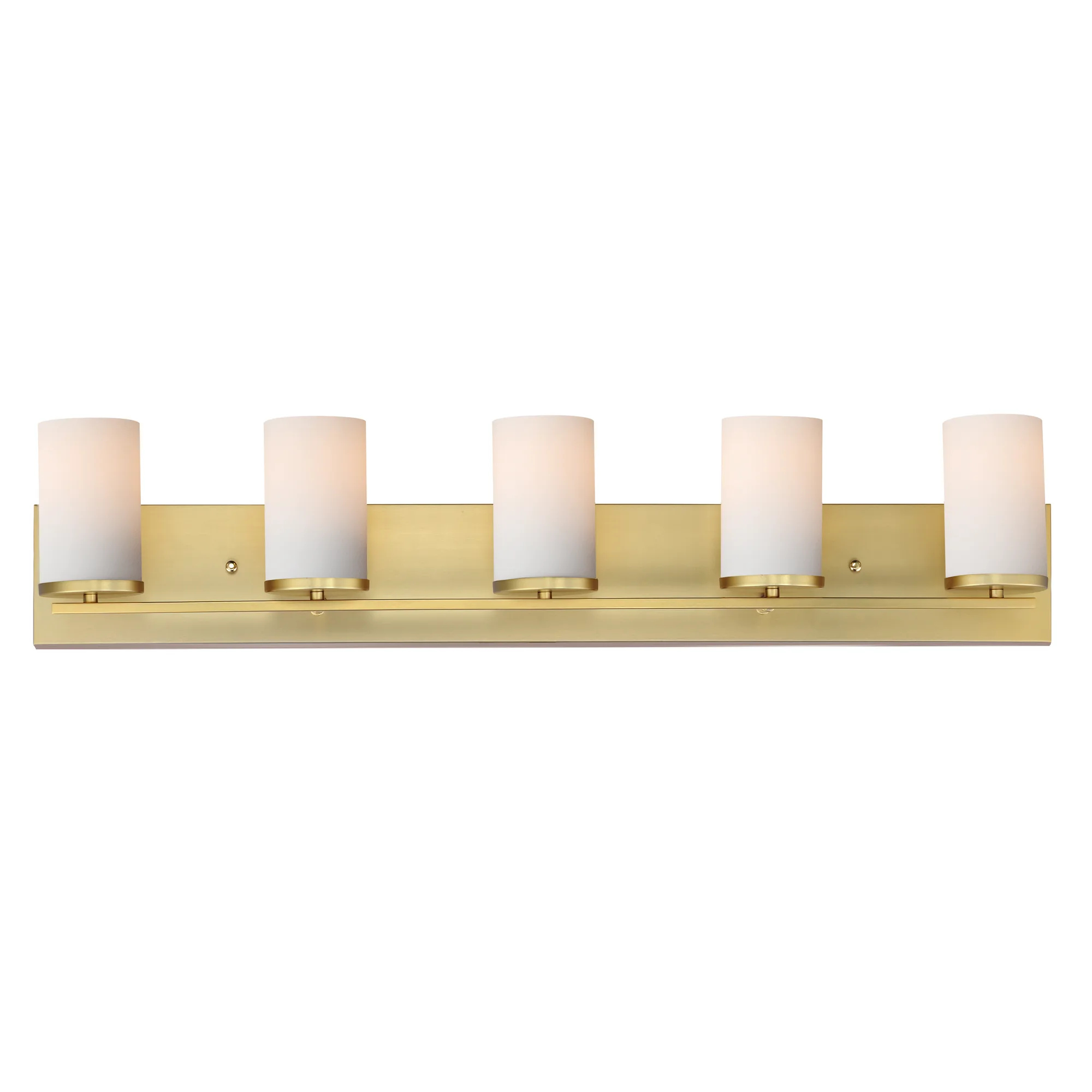 Lateral Five Light Bath Vanity in Satin Brass