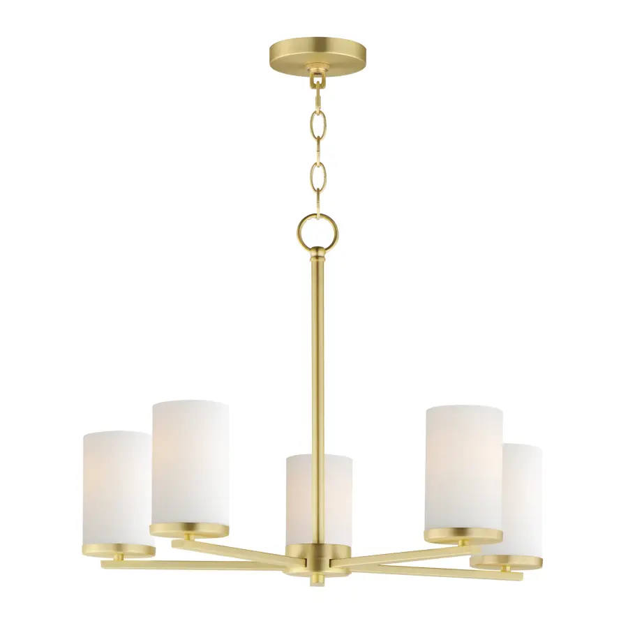 Lateral Five Light Pendant in Satin Brass - Image 1