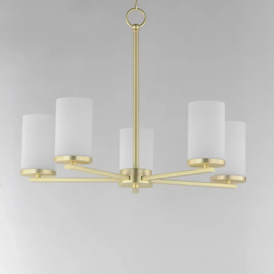 Lateral Five Light Pendant in Satin Brass - Image 3