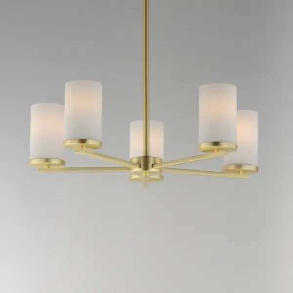 Lateral Five Light Pendant in Satin Brass - Image 4