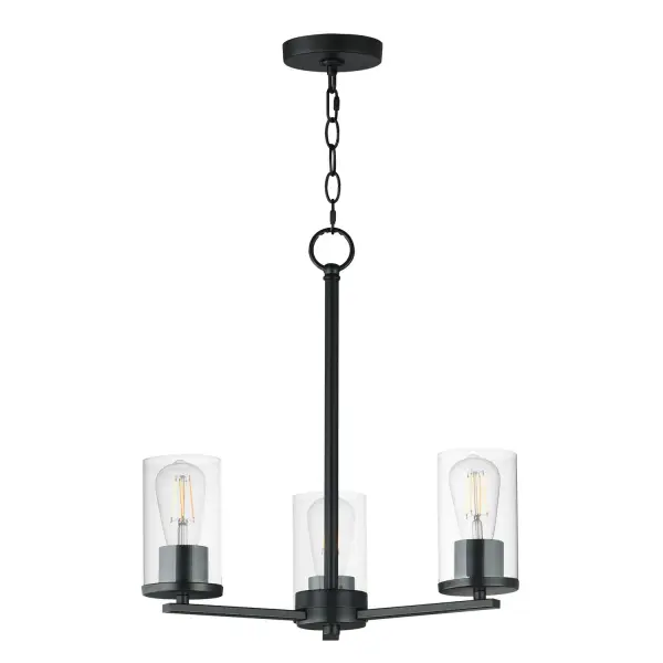 Lateral 3-Light Chandelier in Black