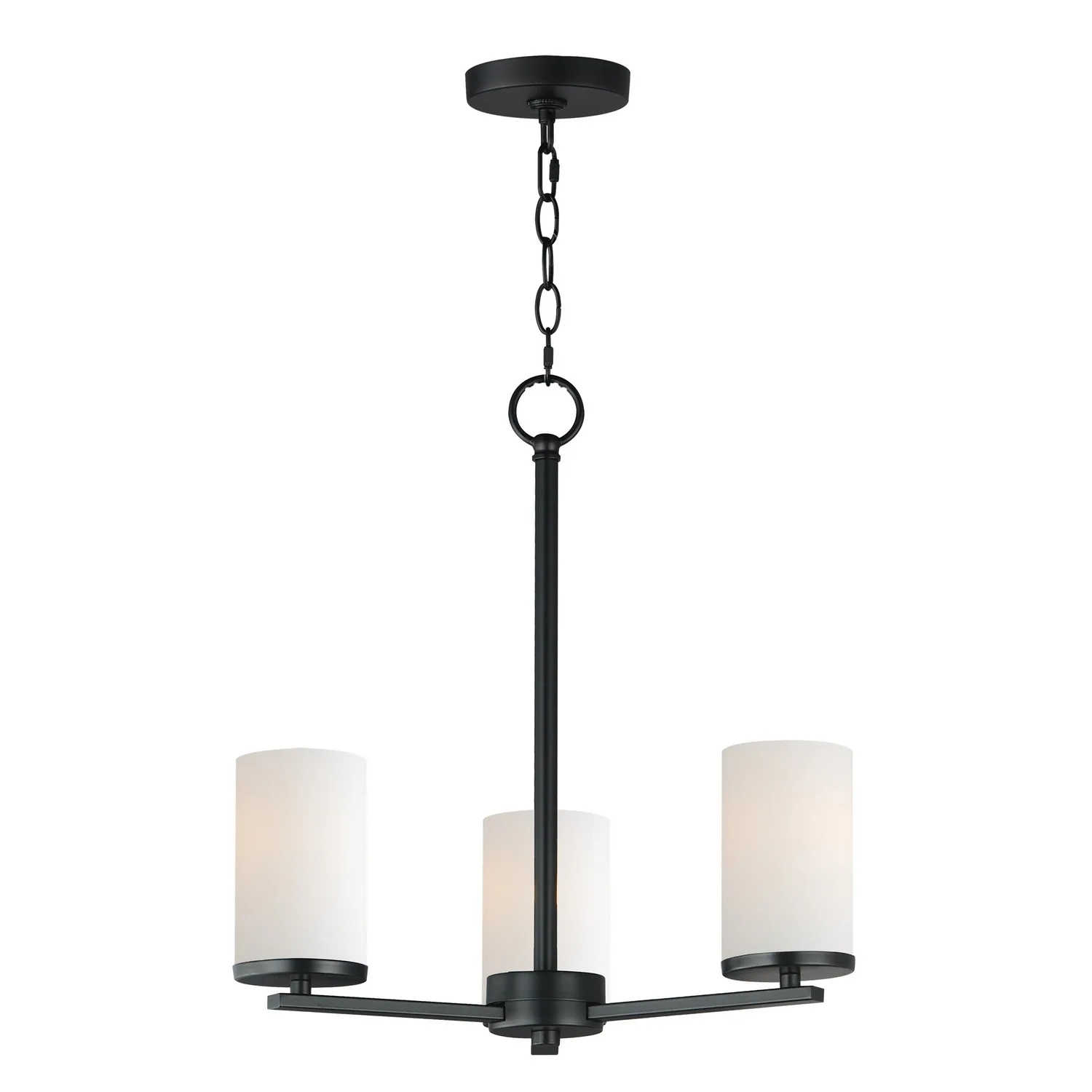 Lateral Three Light Chandelier in Black