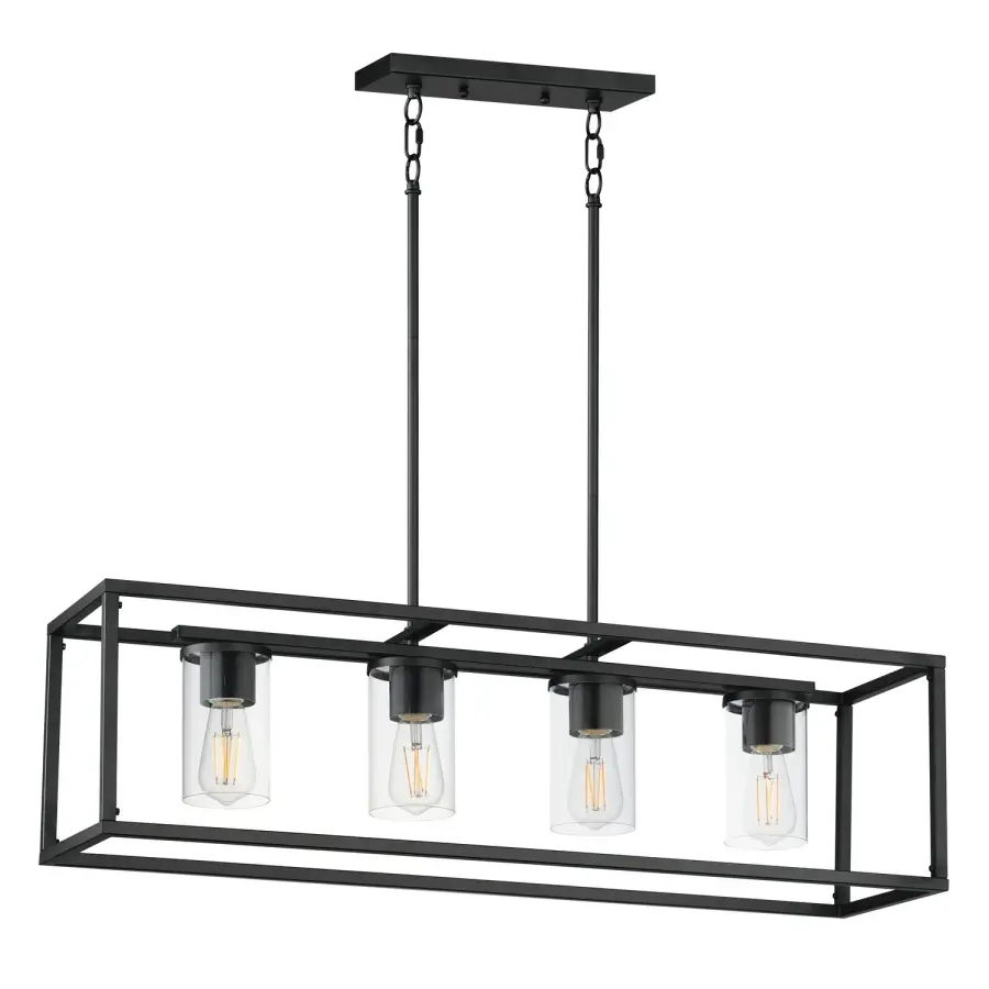 Lateral 4-Light Linear Pendant in Black
