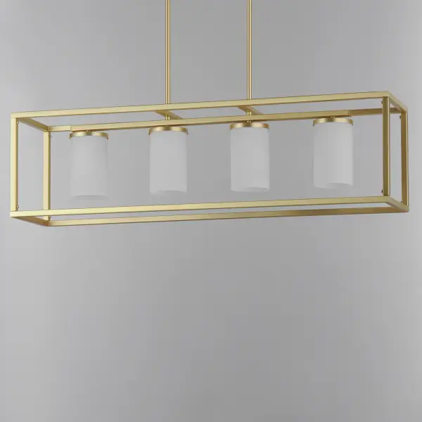 Lateral Four Light Linear Pendant in Satin Brass - Image 3