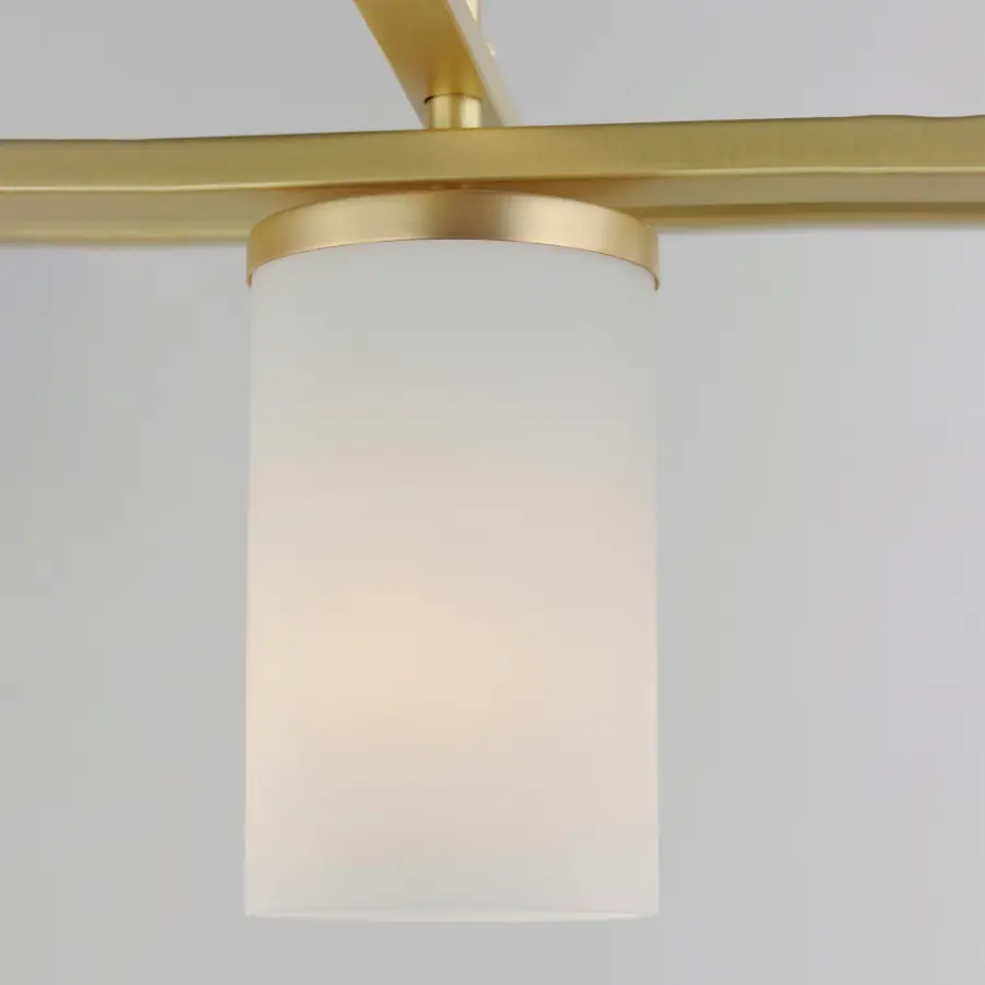 Lateral Four Light Linear Pendant in Satin Brass - Image 4