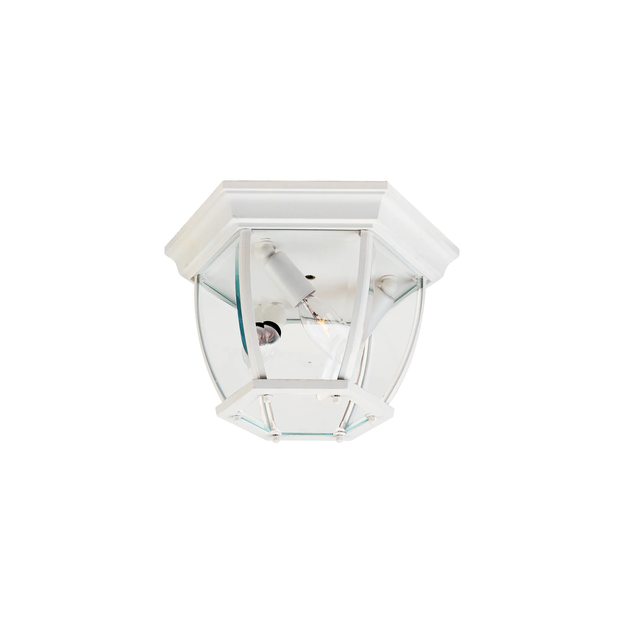 Crown Hill Three Light Outdoor Ceiling Mount in White