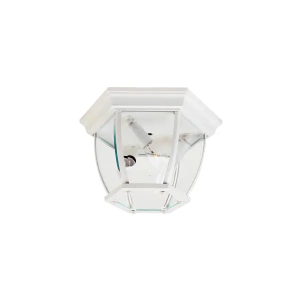 Crown Hill Three Light Outdoor Ceiling Mount in White - Image 1