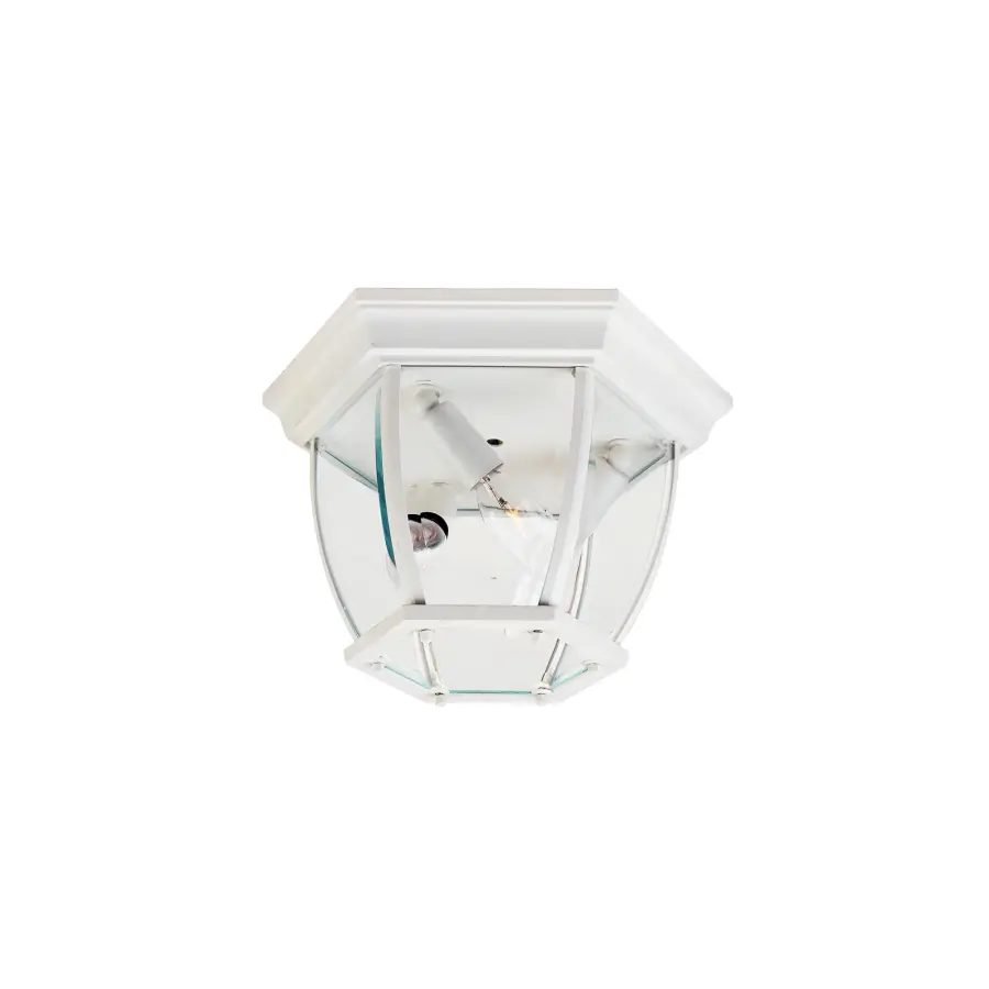Crown Hill Three Light Outdoor Ceiling Mount in White - Image 1