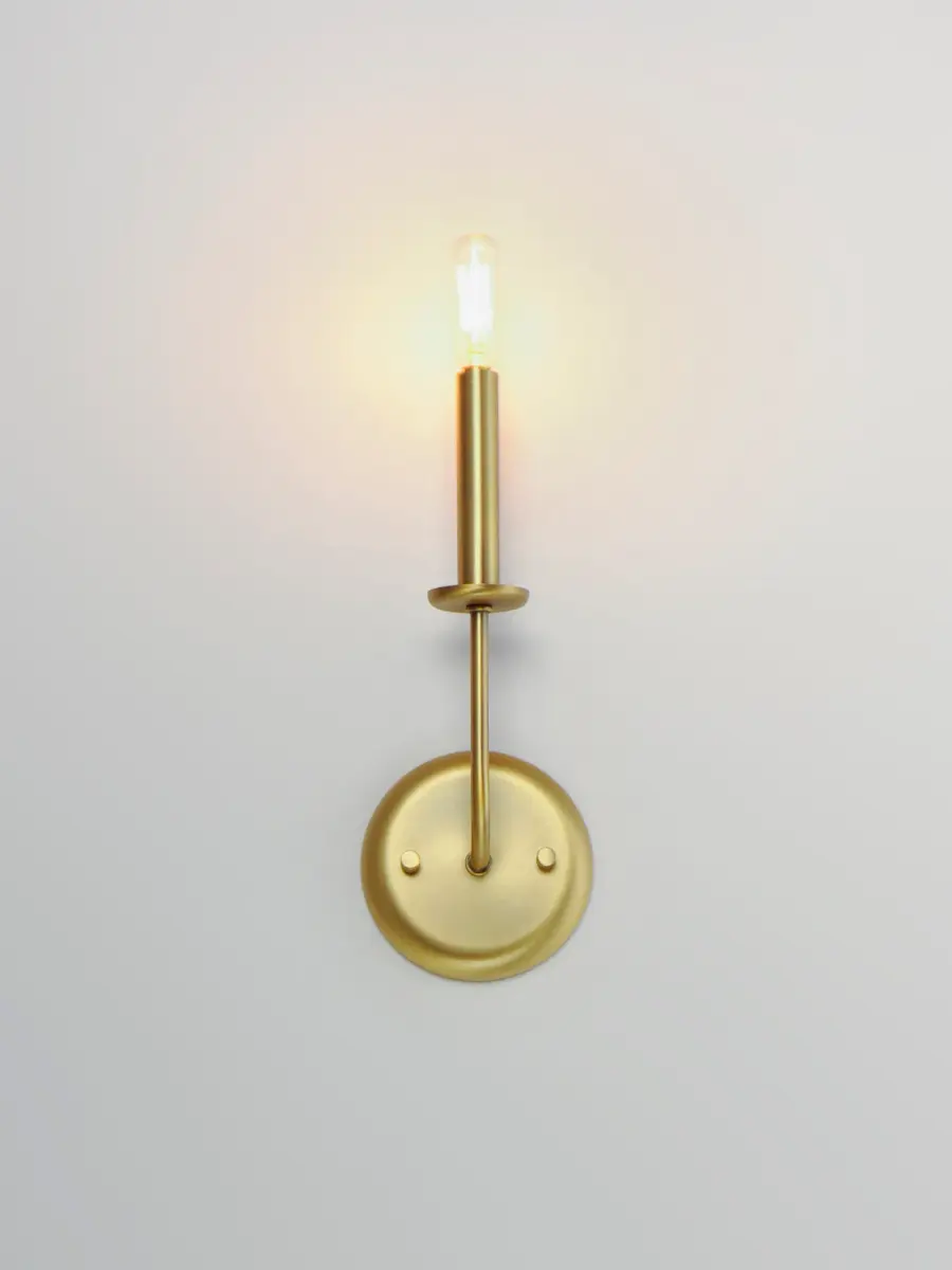 Wesley One Light Wall Sconce in Satin Brass - Image 2