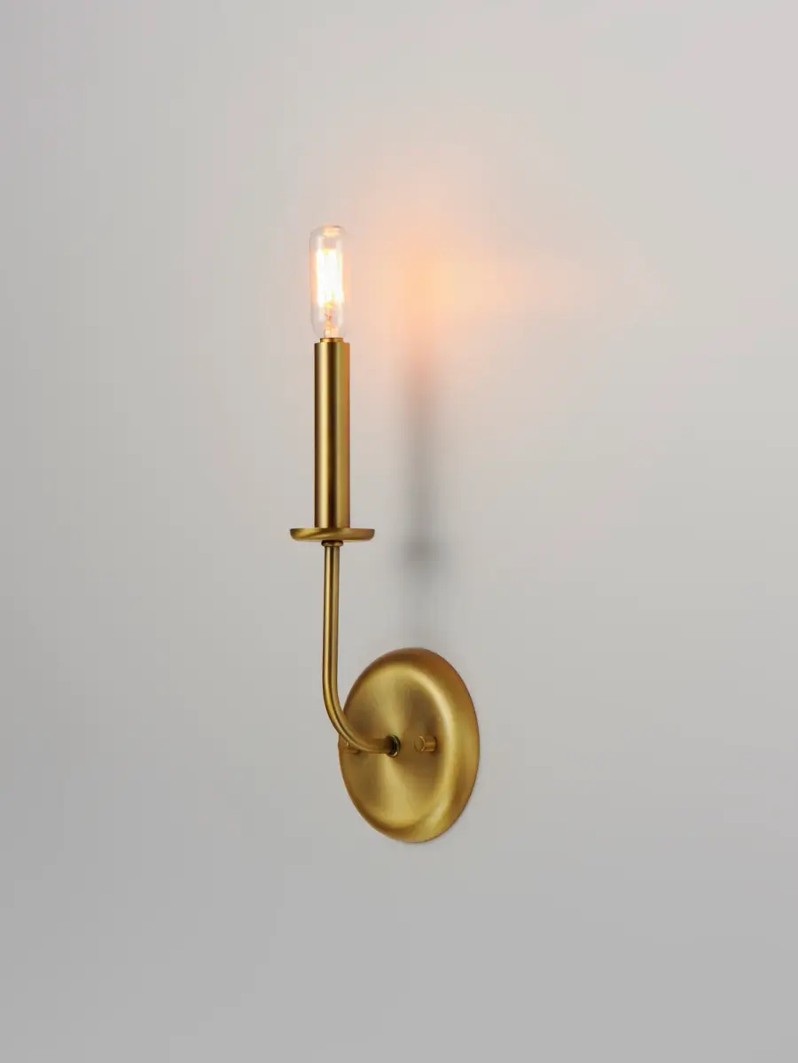 Wesley One Light Wall Sconce in Satin Brass - Image 3