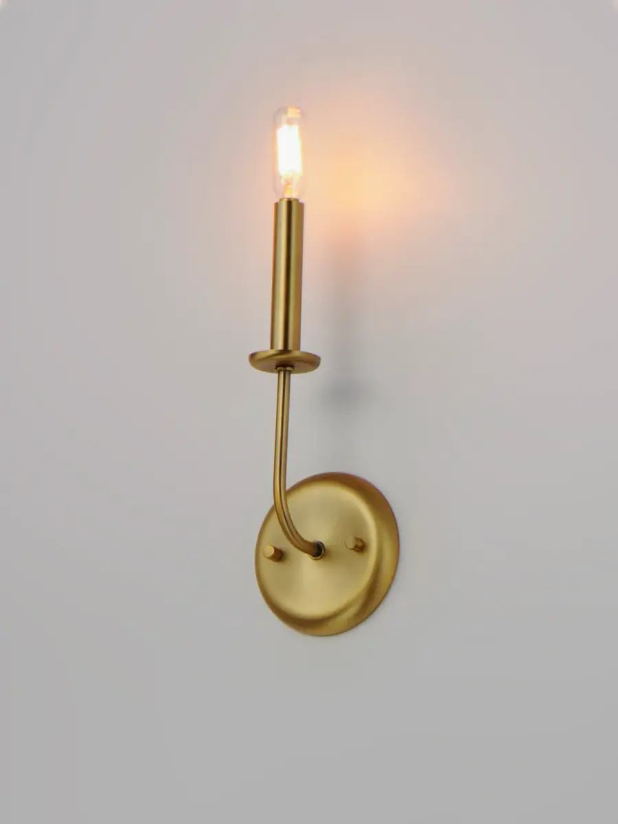 Wesley One Light Wall Sconce in Satin Brass - Image 4