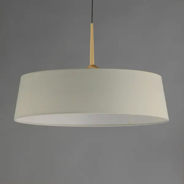 Truncated tapered cones of linen shades diffuse light from an LED ring within them. The LED lighting offers ample illumination that is softly diffused behind the shade. A two-pronged fork detail supports the ring within further modernizing this transitional look. Available in Natural Aged Brass with an Off-White Linen shade or Matte Black with a White Linen shade, these pieces conveniently coordinate with most interiors. - alternate view