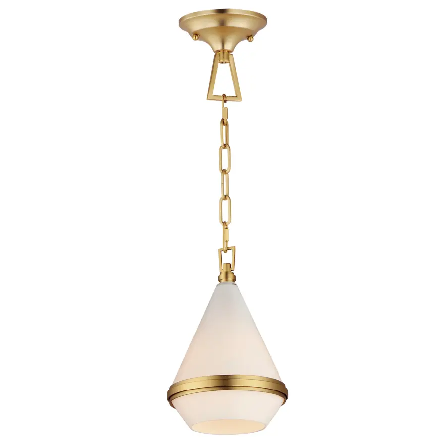 Giza One Light Mini Pendant in Satin Brass - Image 1