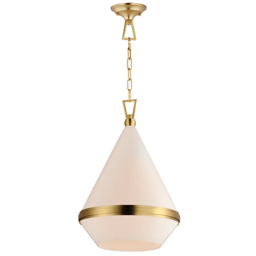 Giza One Light Pendant in Satin Brass - Image 1