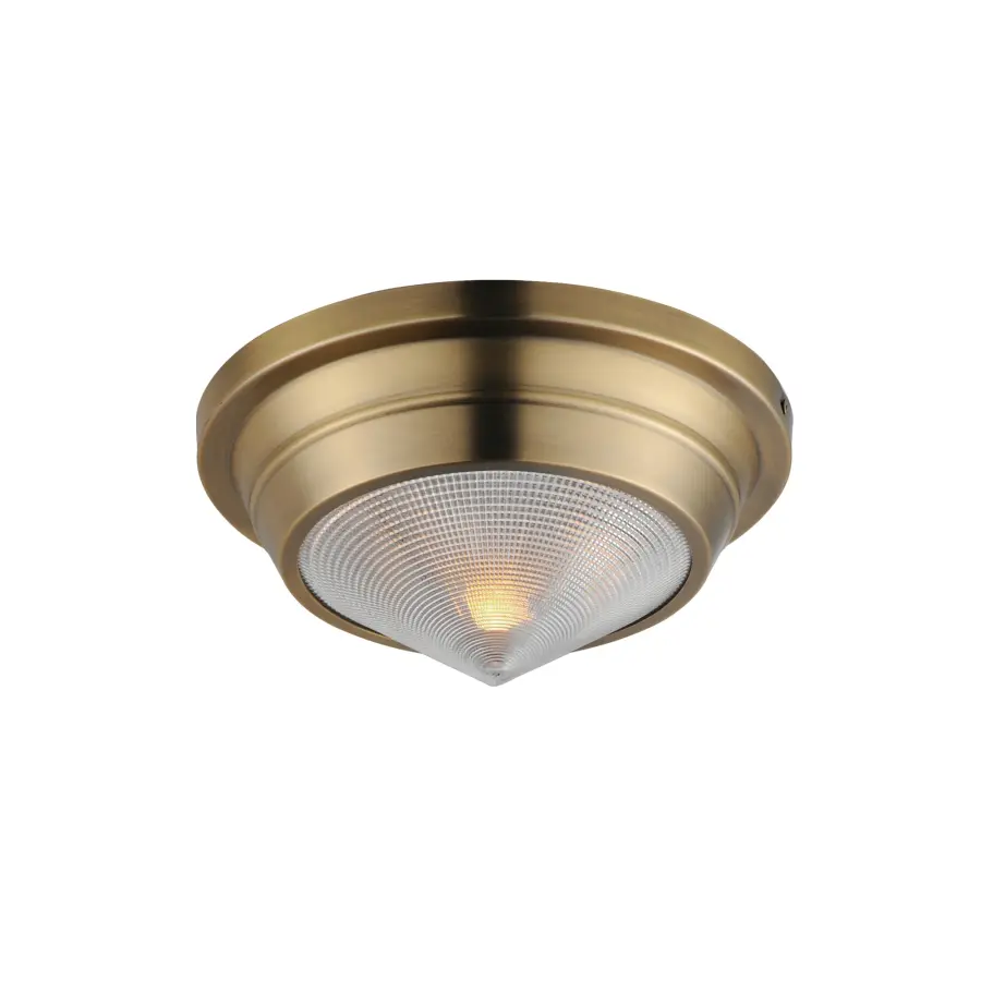 Hargreaves One Light Flush Mount in Natural Aged Brass - Image 1